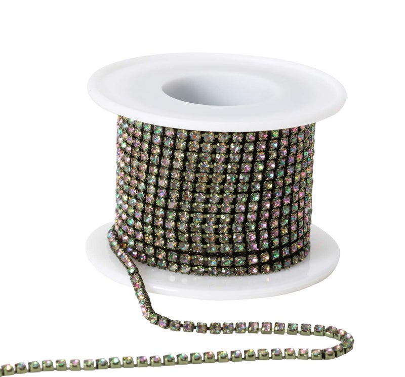 KAOYOO 10 Yards 2mm008 Crystal Rhinestone Close Chain Trim Sew on Trim for Sewing CraftsDIY DecorationJewelryWedding