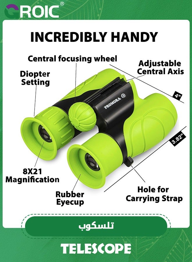 GROIC 8 x 21 Binoculars for Kids, Set with Magnifying Glass & Compass,Kids Binoculars for Toddler,Children Explore Toys  - Image 5