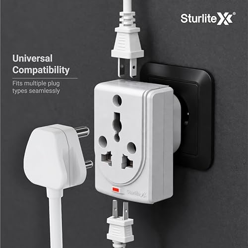 Sturlite Konvert Multiplug| 6-16 Amp| 2-Pin & 3-Pin Socket| Universal AC Travel Adapter| Premium Polycarbonate Body Socket| Compact Converter Plug for Travel, Home & Office Use - Pack of 4 - Image 5