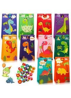 30 Pack Dinosaur Party Bags Dinosaur Gift Bag Dinosaur Party Favor Bags Little Dino Goodie Candy Treat Bags With Matching Stickers For Kids Dinosaur Themed Birthday Party Baby Shower Party Supplies