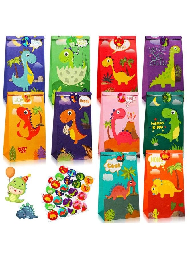 Generic - 30 Pack Dinosaur Party Bags Dinosaur Gift Bag Dinosaur Party Favor Bags Little Dino Goodie Candy Treat Bags With Matching Stickers For Kids Dinosaur Themed Birthday Party Baby Shower Party Supplies - Image 1