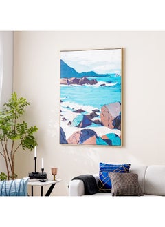 DANUBE HOME Cyprus Canvas Lands End 2 Framed Wall Art – Luxury Modern Wall Decor For Living Room, Bedroom & Office – Premium Quality Canvas Print 102.6X142.6Cm  - Image 3