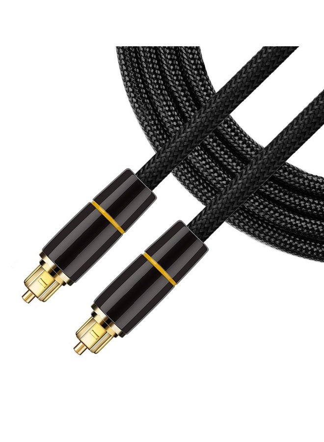 ZVEV 1 Pcs Digital Optical Audio Cable, 24K Gold-Plated Nylon Braided Optical Fiber Male to Male Cable, 150 cm Digital Optical Cable for Sound Bar, TV, Playstation - Image 1