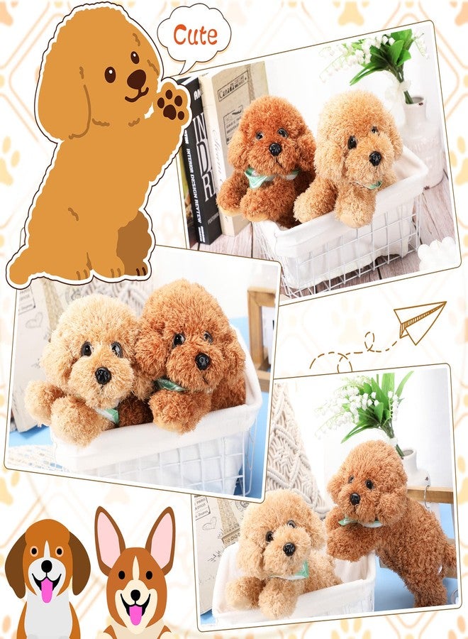 Skylety 2 Pcs Plush Stuffed Golden Poodle Dog Plush Animals Soft Toy Stuffed Puppy Adorable Plush Puppy Toys for Preschool Birthday Party Supplies (Toy Poodle, 10.6 Inch) - Image 2