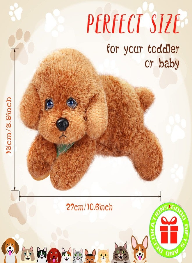 Skylety 2 Pcs Plush Stuffed Golden Poodle Dog Plush Animals Soft Toy Stuffed Puppy Adorable Plush Puppy Toys for Preschool Birthday Party Supplies (Toy Poodle, 10.6 Inch) - Image 5