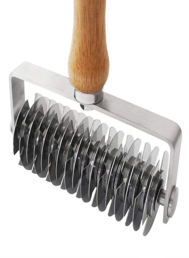 Proshopping Lattice Cutter Pastry Tool, Stainless Steel Pastry Lattice Roller Cutter Wood Handle for Dough Pie Pizza Crust Bread Beef Wellington, Time-Saver Baking Tools - Image 4