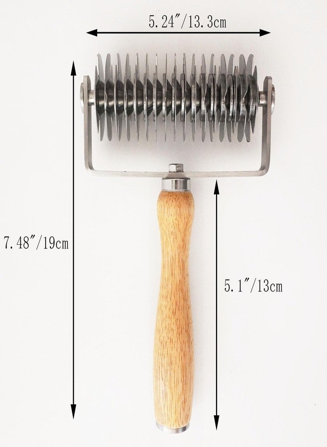 Proshopping Lattice Cutter Pastry Tool, Stainless Steel Pastry Lattice Roller Cutter Wood Handle for Dough Pie Pizza Crust Bread Beef Wellington, Time-Saver Baking Tools - Image 2