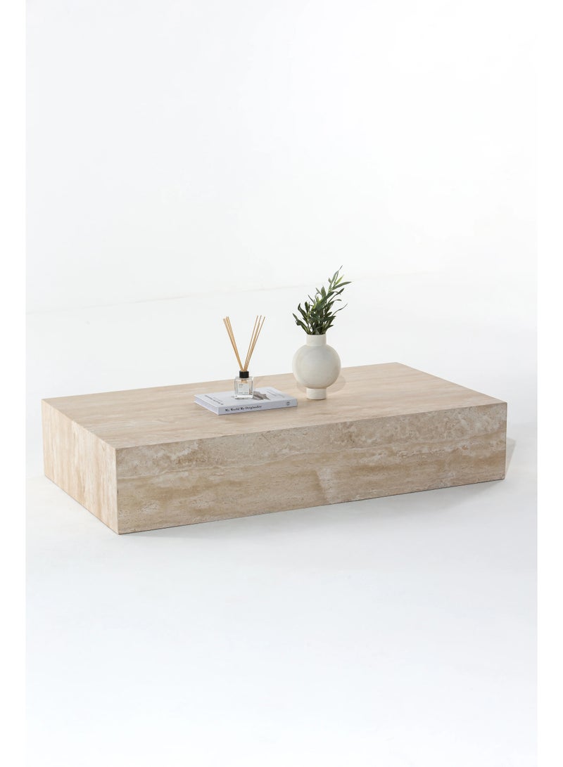 Modern Style Turkish Travertine Coffee Table - Image 1