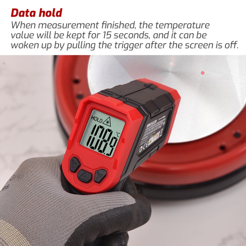TASI Infrared Thermometer-32℃~400℃/-25.6℉~752℉ Non-contact Digital Thermometer for Cooking Pizza Oven Grill& Engine IR Temperature Tester with Auto Power Off Max-Min Measure Not for Human - Image 5