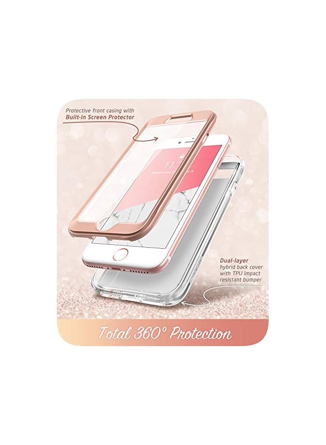 I-blason Cosmo Case for iPhone SE 2022 (3rd Generation), [Built-in Screen Protector] Slim Full-Body Stylish Protective Case for iPhone SE (2022)/iPhone SE (2020)/iPhone 8/iPhone 7 (Marble) - Image 3