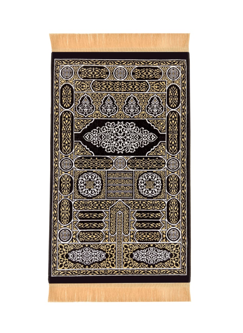 Salam Gifts - A prayer mat box with the design of the door of the Kaaba with two perfume bottles - Image 1