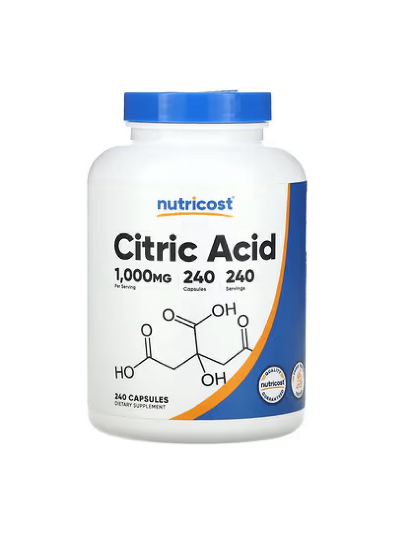 Citric Acid, 1,000 mg, 240 Capsules