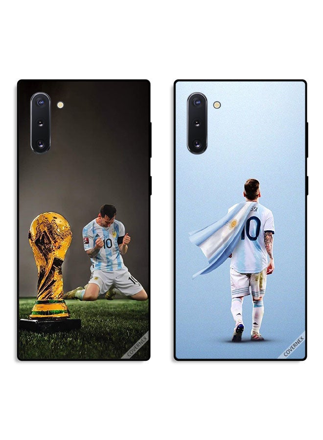 Covernex Two Cases For Samsung Galaxy Note 10 Protective Covers Leo Messi and FIFA Trophy - Image 1