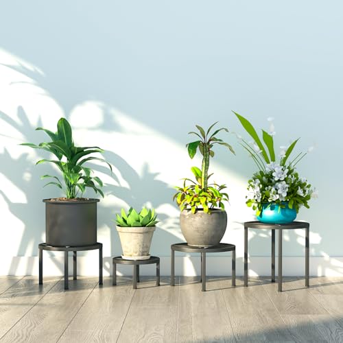 Zhongma Set of 4 Metal Plant Stand for Heavy Potted Plant for Home Indoor and Outdoor, 220 LBS Capacity & Heavy Duty Construction, Sturdy Plant Riser without Installation Required - Image 2