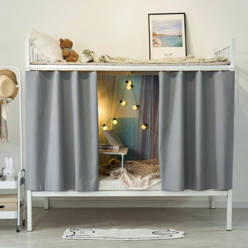 ITODA Bottom Bunk Bed Curtains Solid Color Thickened Blackout Curtains Canopy Loft Bedroom Privacy Curtains for Student Dormitories Single Beds