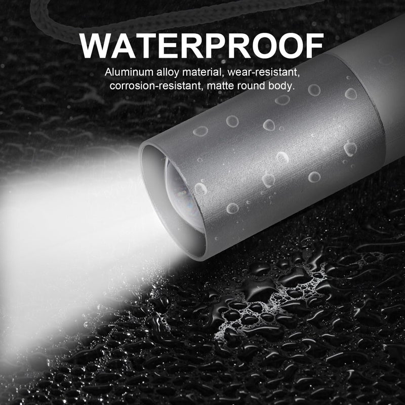 USB Rechargeable Zoomable Aluminum Alloy Flashlight Portable Compact Outdoor Torch - Image 5