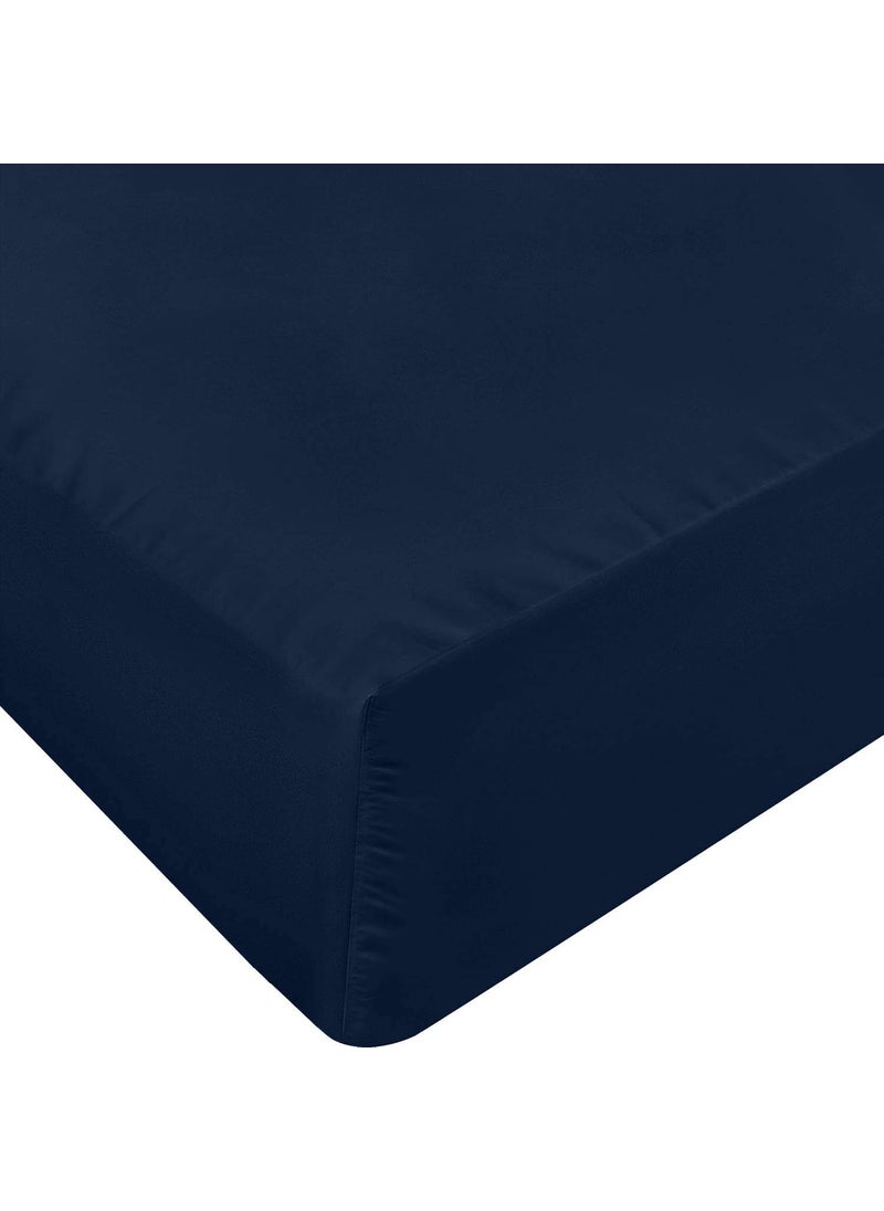 Utopia Bedding Utopia Bedding Queen Fitted Sheet - Bottom Sheet - Deep Pocket - Soft Microfiber - Shrinkage and Fade Resistant - Easy Care -1 Fitted Sheet Only (Navy)  - Image 1