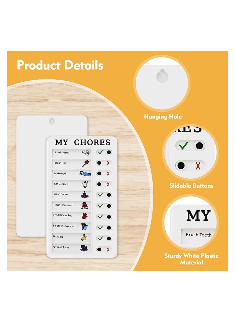 Generic Chore Chart Customized Memo Checklist Board for Daily Schedule of Adults and Kids 2 Pcs Chores Board with 10 Detachable Card Stock for Schedule Reminder  - Image 3