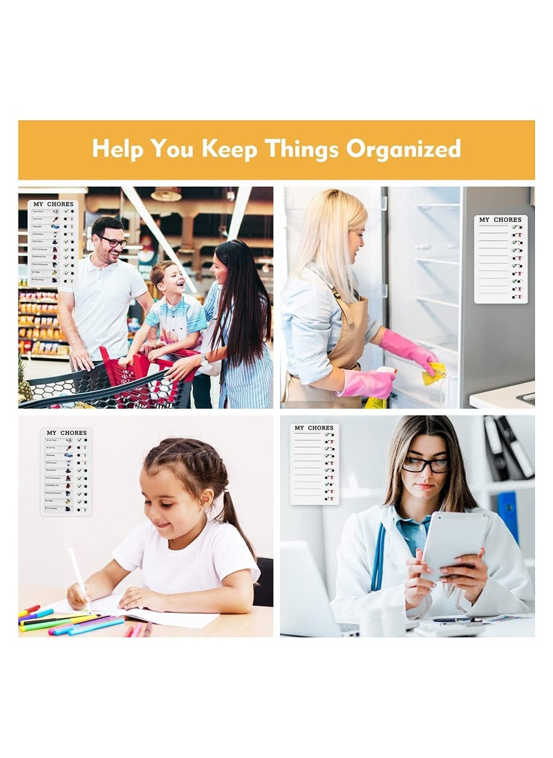 Generic Chore Chart Customized Memo Checklist Board for Daily Schedule of Adults and Kids 2 Pcs Chores Board with 10 Detachable Card Stock for Schedule Reminder  - Image 2