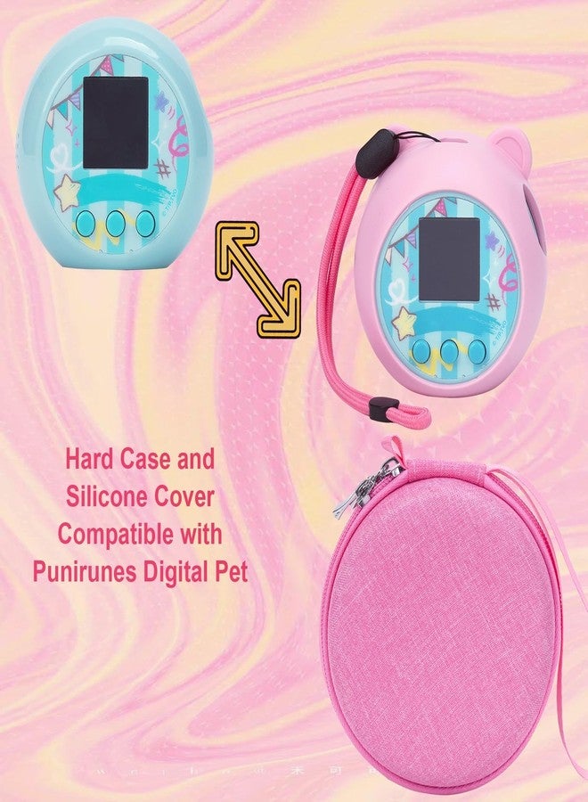YouKnow Travel Case and Silicone Cover Compatible with Punirunes Interactive Toy Digital Pet, with Full Coverage PET Clear Film (Silicone and Carrying Case) (Pink) - Image 5