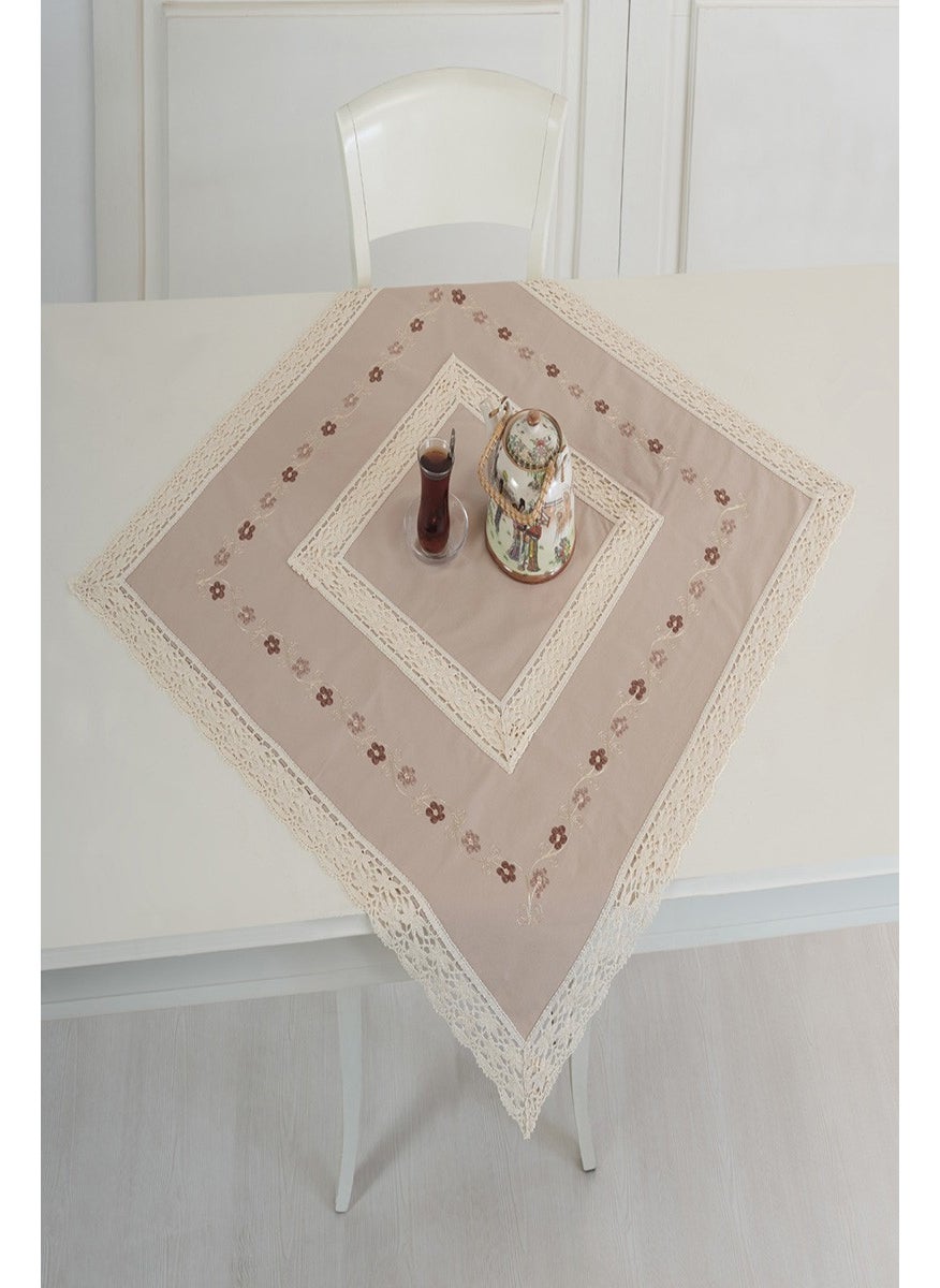 Ödel Home Buldan Linen Lace Embroidered Tablecloth 