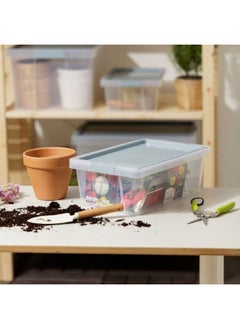 TATAY Multi Purpose Stackable Storage Box with Lid Blue Mist and Clear 7 L 1157600  - Image 2