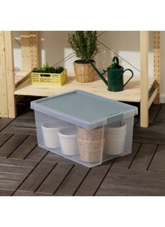 TATAY Multi Purpose Stackable Storage Box with Lid Blue Mist and Clear 7 L 1157600  - Image 4