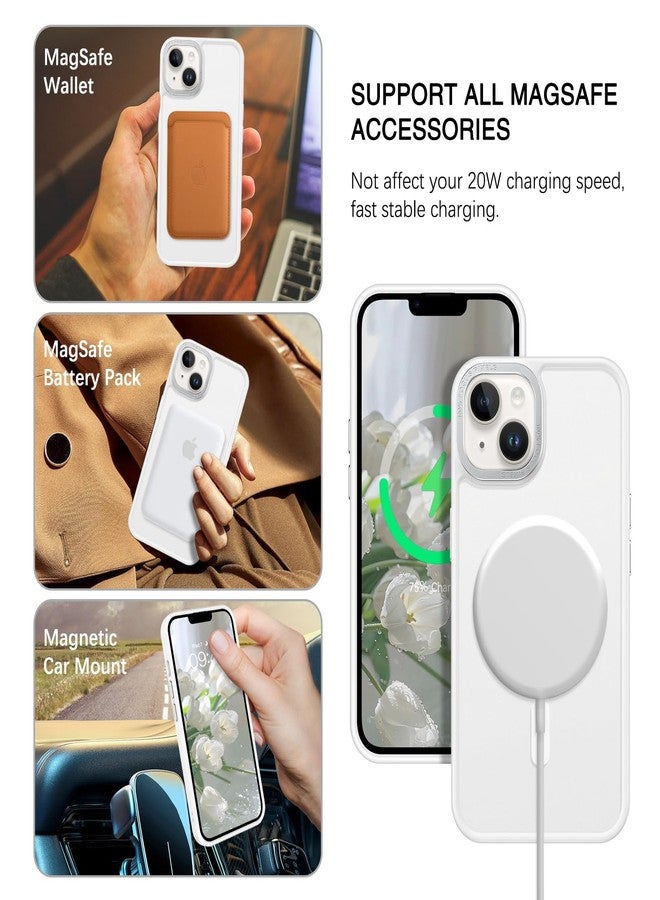 BENTOBEN Magnetic for iPhone 13 Case & iPhone 14 Case [Compatible with Magsafe] Translucent Matte Phone Case iPhone 13/14 6.1 inch Slim Thin Shockproof Women Men Protective Cover, Pure White - Image 2