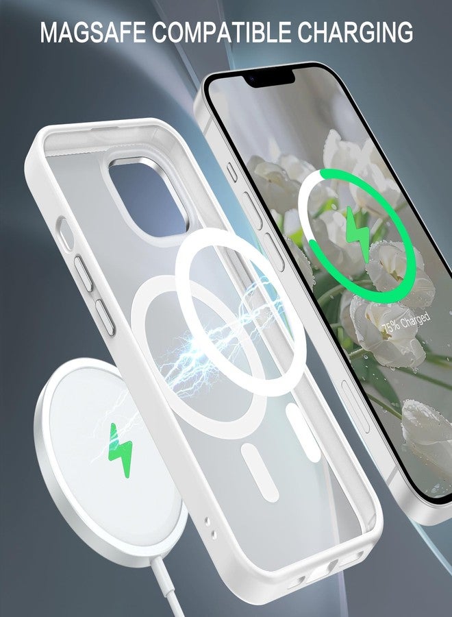 BENTOBEN Magnetic for iPhone 13 Case & iPhone 14 Case [Compatible with Magsafe] Translucent Matte Phone Case iPhone 13/14 6.1 inch Slim Thin Shockproof Women Men Protective Cover, Pure White - Image 4