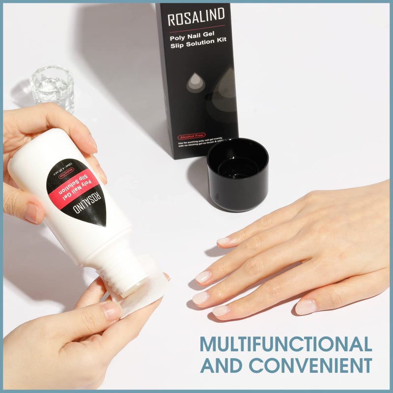 ROSALIND 4oz Slip Solution for Poly Nail Gel 120ml Gel Extension Liquid Solution for Poly Nail Gel Anti-stick Slip Solution, Poly Slip Extension Liquid Solution with Brush and Liquid Cup - Image 3