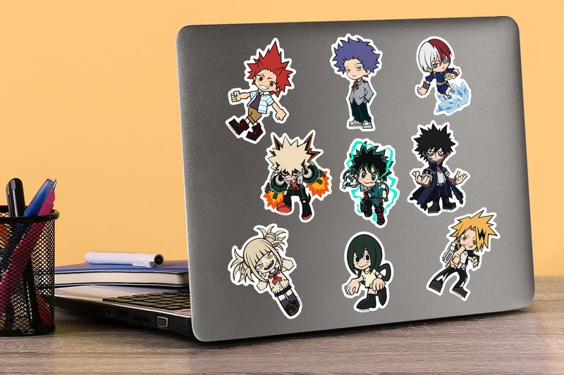 GRAPHICS & MORE My Hero Academia Chibi 50ct Vinyl Large Deluxe Stickers Variety Pack â€“ Officially Licensed Anime Collection â€“ Laptop, Water Bottle, Scrapbooking, Tablet, Indoor/Outdoor - Image 5