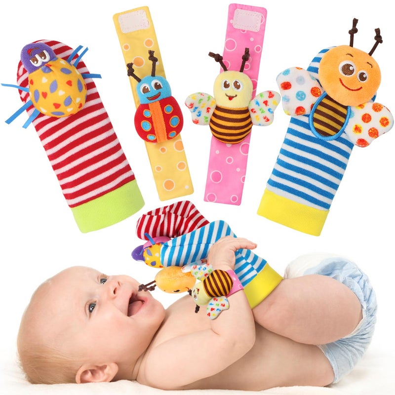 Bloobloomax Baby Rattles Toys for 012 Month Infant Girl Boy Toys for Babies 36 Months Newborn Hand Foot Toys for 0 to 9 Months Baby Shower Gifts Set with Wrist Rattle Socks