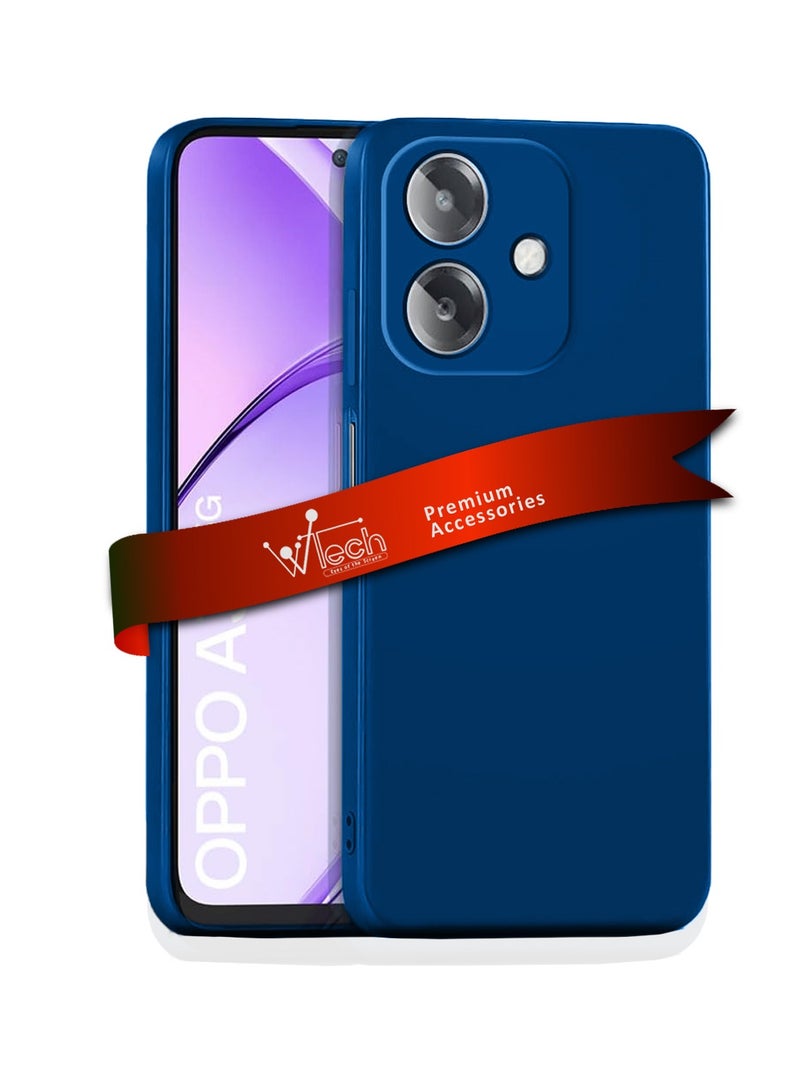 Wtech Oppo A3x 5G 2024 Premium Liquid Silicone Case Cover - Navy Blue - Image 1