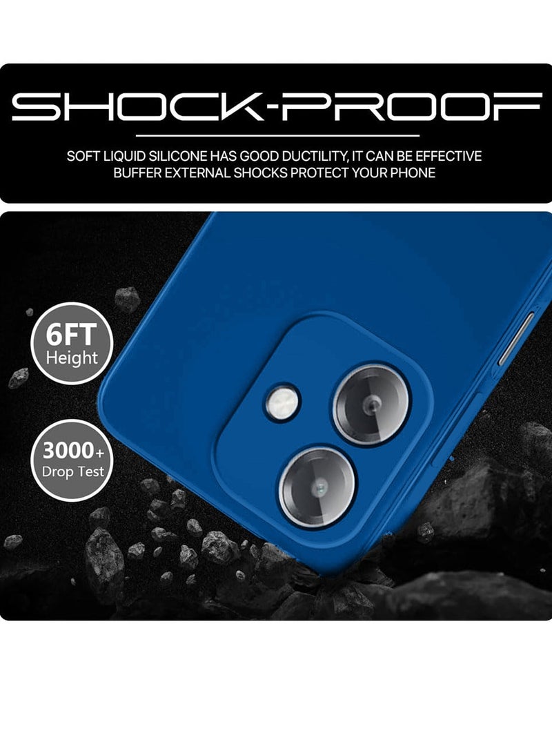 Wtech Oppo A3x 5G 2024 Premium Liquid Silicone Case Cover - Navy Blue - Image 2