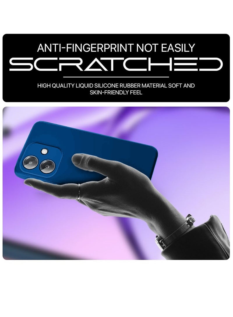 Wtech Oppo A3x 5G 2024 Premium Liquid Silicone Case Cover - Navy Blue - Image 5