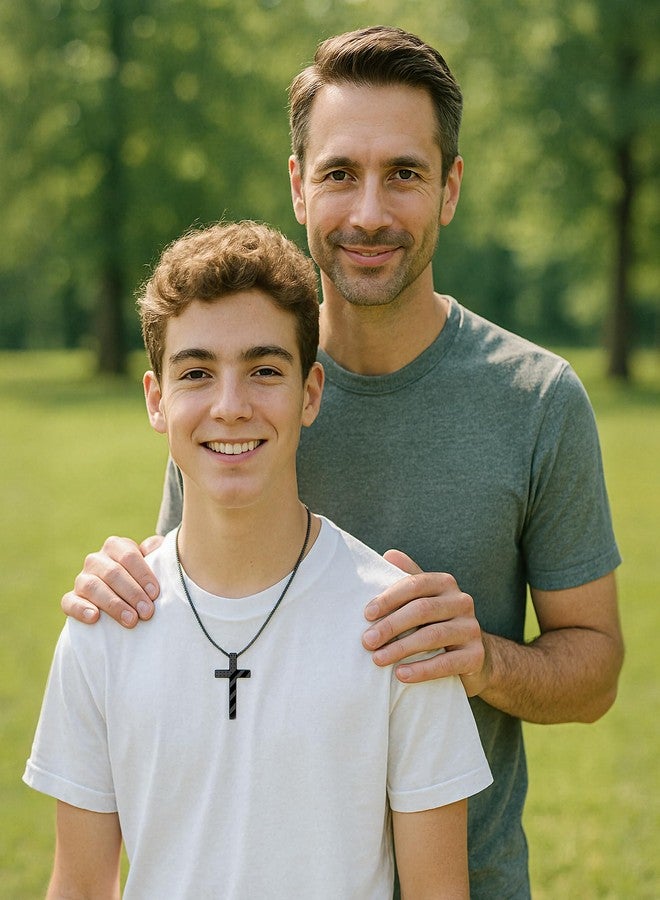Tarsus To My Son Necklace Gifts from Mom Dad, Cross Necklace Teen Teenage Son Boy Valentines Easter Birthday Christmas Jewelry Gifts for Sons Adult Men - Image 5