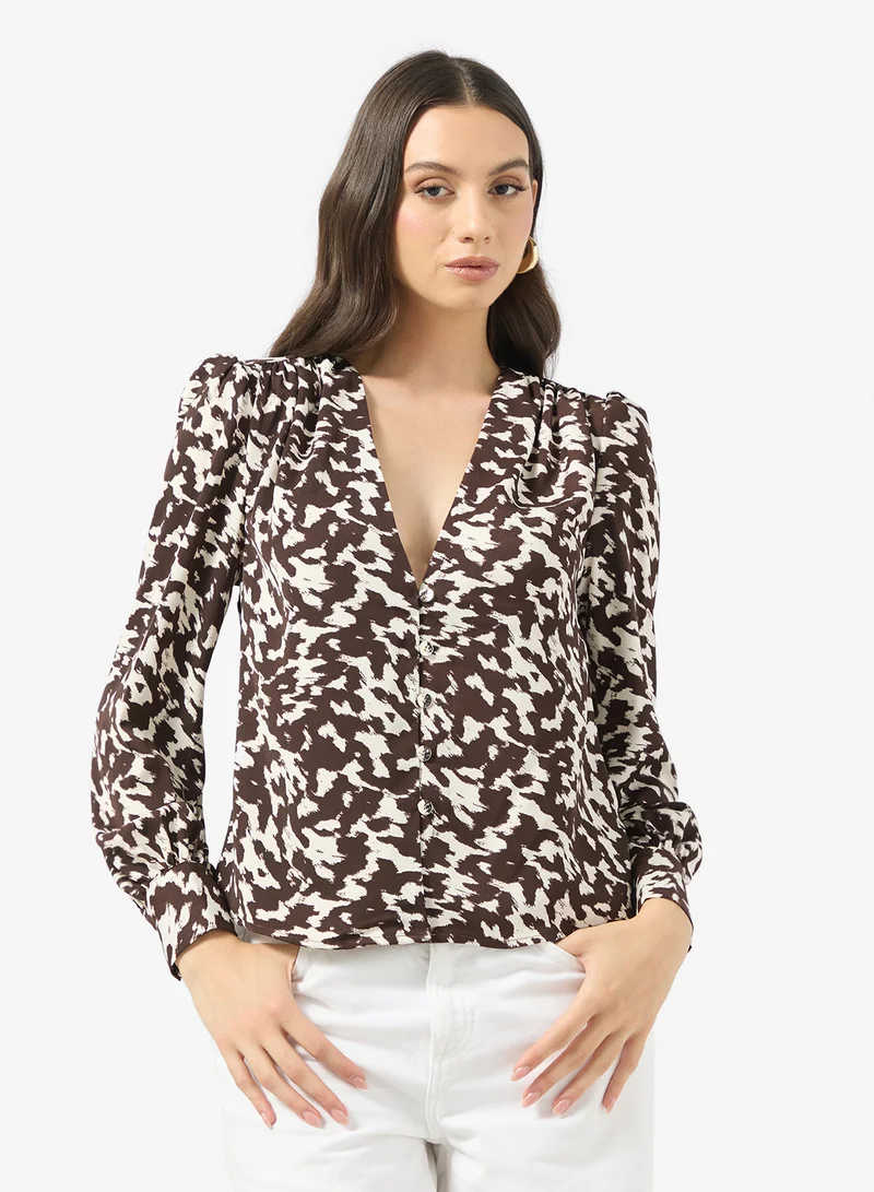اونلي ONLCATY THALIA LIFE LS V-NECK TOP