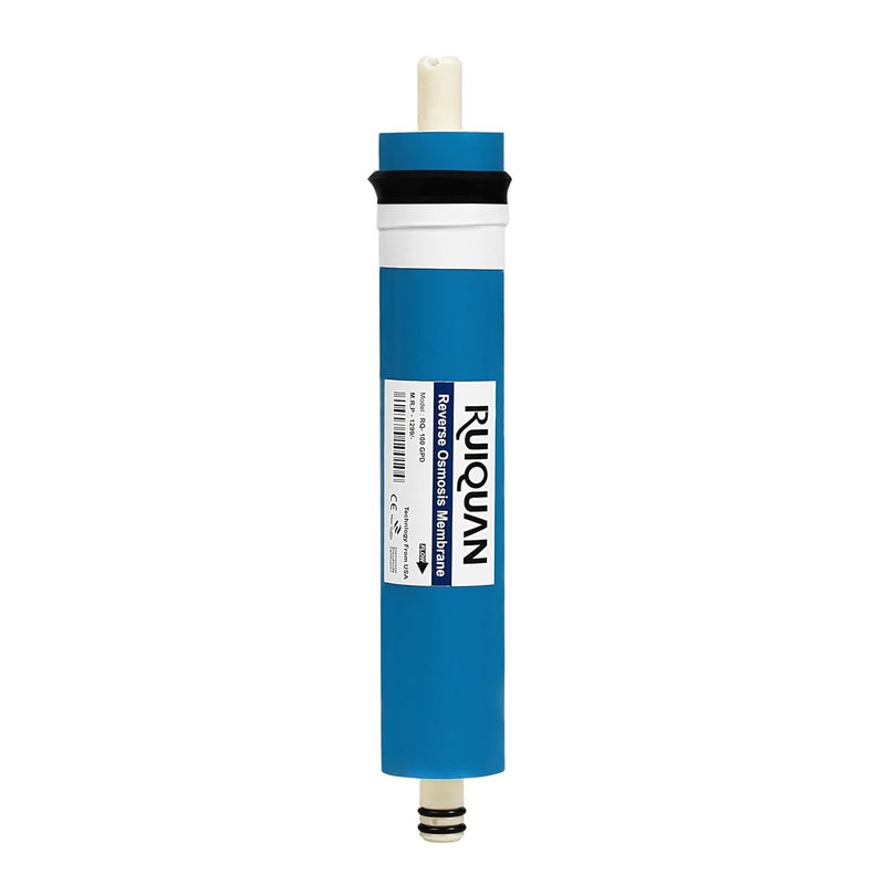 Ruiquan 100 GPD RO Membrane High TDS Compatibility Up to 3000 Universal Fit for All RO Systems Blue Cartridge Filter for Home Use - Image 1