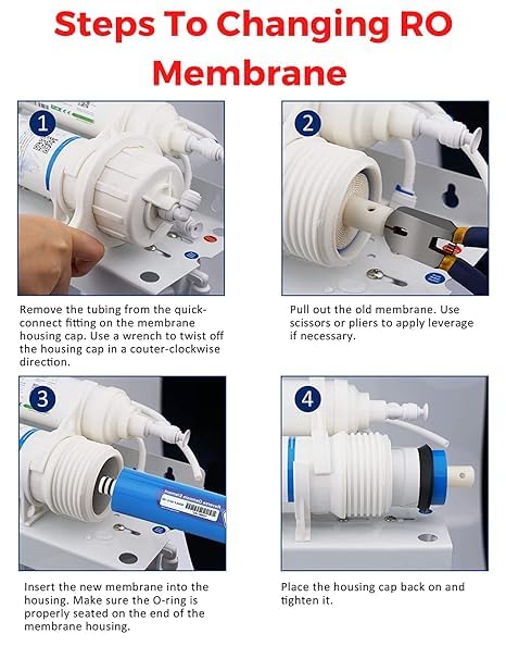 Ruiquan 100 GPD RO Membrane High TDS Compatibility Up to 3000 Universal Fit for All RO Systems Blue Cartridge Filter for Home Use - Image 5