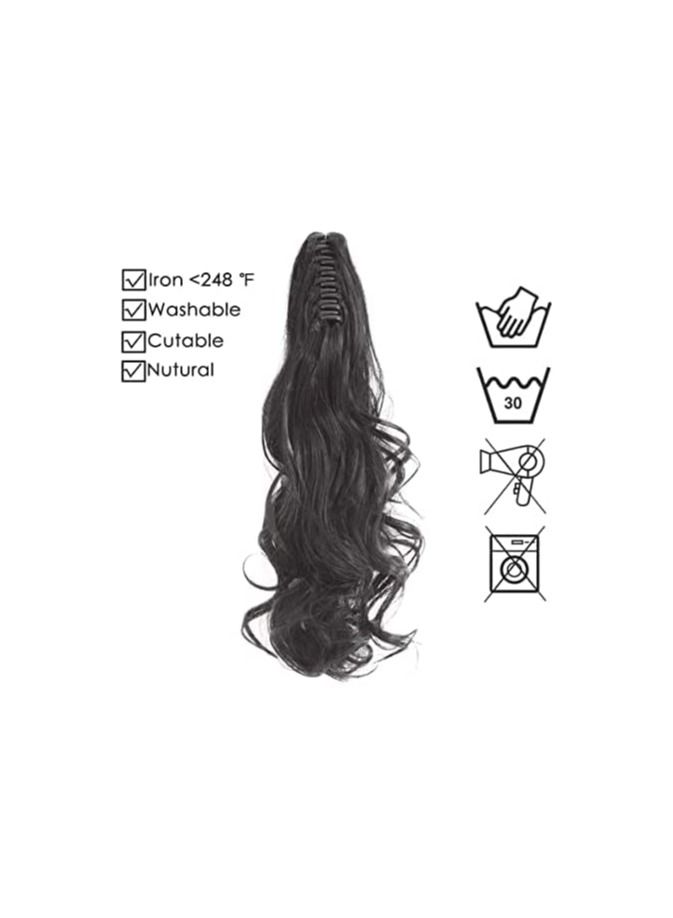 إستيل 40 سینٹی میٹر پونی ٹیل ایکسٹینشن کلاؤ کرلی ویوی جبڑے کا کلپ مصنوعی ہیئر پیس میں ایک ٹکڑا ہیئر ایکسٹینشن پونی ٹیل ایک جبڑے کی لمبی پونی ٹیل خواتین کے لیے - Image 2