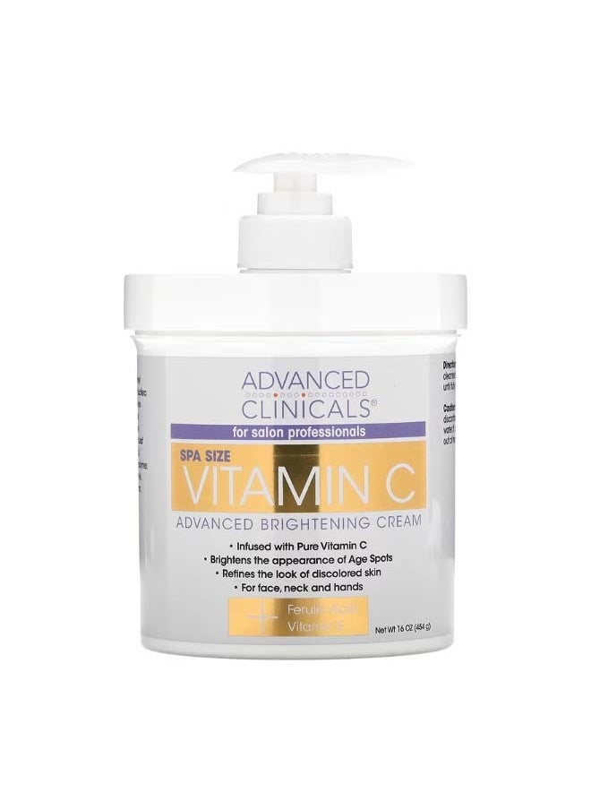 Advanced Clinicals Vitamin C Advanced Brightening Cream 16 oz 454 g  - Image 1