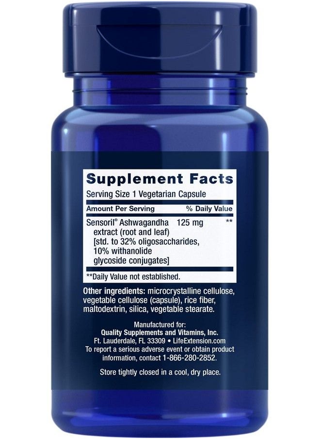 Life Extension - Optimized Ashwaganda Extract 60 Vegicaps (Pack Of 2) - Image 1