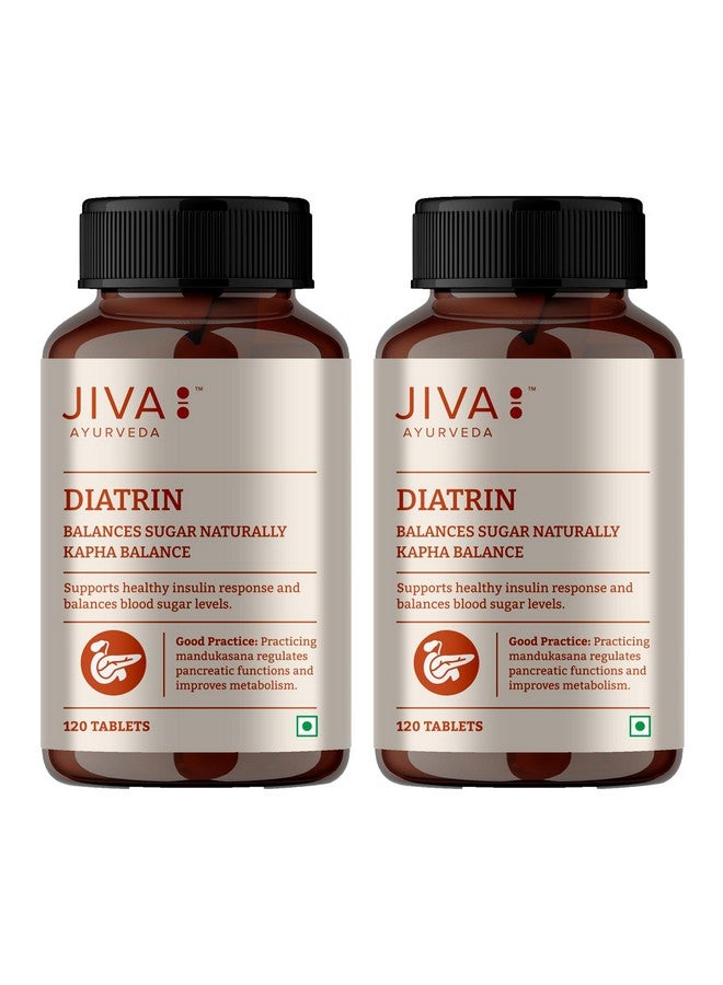Jiva Diatrin Tablets 500mg | 100% Ayurvedic Formulation | Manages Blood Sugar Levels, Improves Metabolism & Strengthens the Pancreas | Balances Tri-Dosha- 120 Tablets (Pack of 2) - Image 1