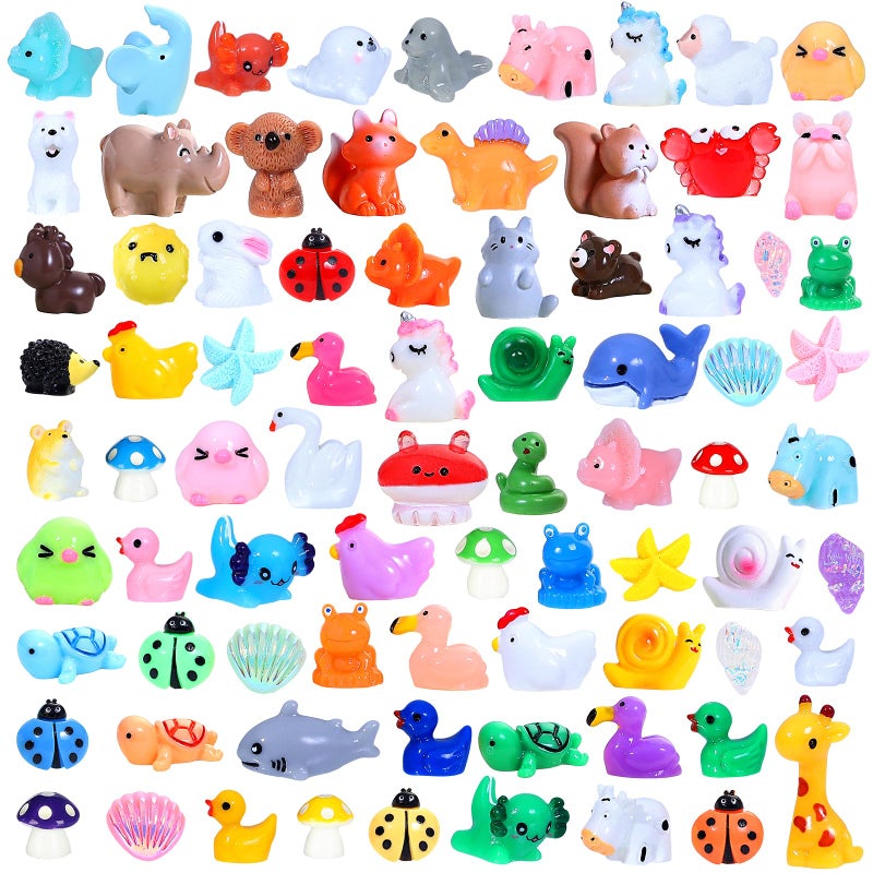 LOVEXIRAN 160pcs Mini Resin Animals Mini Animals Figures to Hide Tiny Resin Animal for Dollhouse Accessories and Aquarium Decor - Image 1