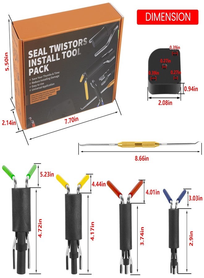 Danti Hydraulic Seal Installation Tool Set, Hydraulic Cylinder Seal Twistor Kit with Two-Sided Seal Pick, UCup Twistor Cylinder Rod Seal Packing Install Kit (6pcs) - Image 5