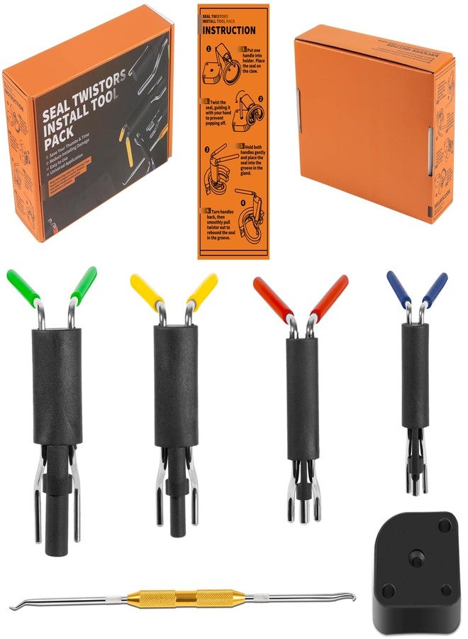 Danti Hydraulic Seal Installation Tool Set, Hydraulic Cylinder Seal Twistor Kit with Two-Sided Seal Pick, UCup Twistor Cylinder Rod Seal Packing Install Kit (6pcs) - Image 1