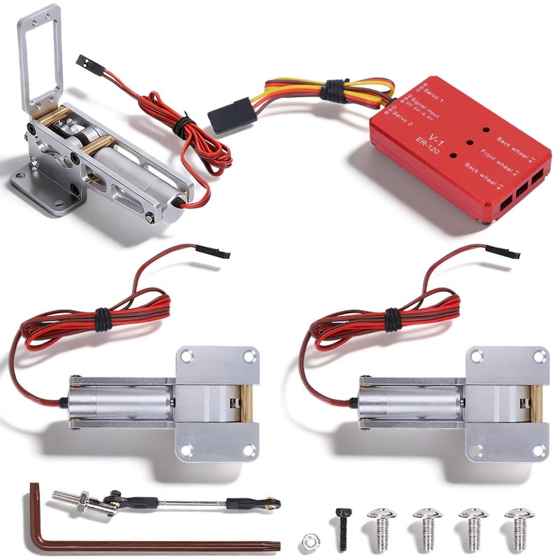 equlup JP Hobby ER120 Electric Retractable Landing Gear 27x80x22mm11x31x09in Alloy Electric Retractable Controller for Fixed Wing Aircraft RC Accessory Retractable Base Controller - Image 3
