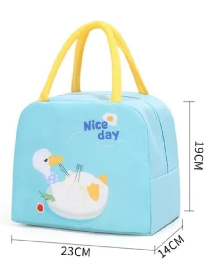 Insulated lunch bag for keeping things cool, children's lunch bag, portable thermal leakproof food organizer (23 x 14 x 19 cm), foldable waterproof bag, suitable for school, travel, picnics and beach (random shape) - Image 2