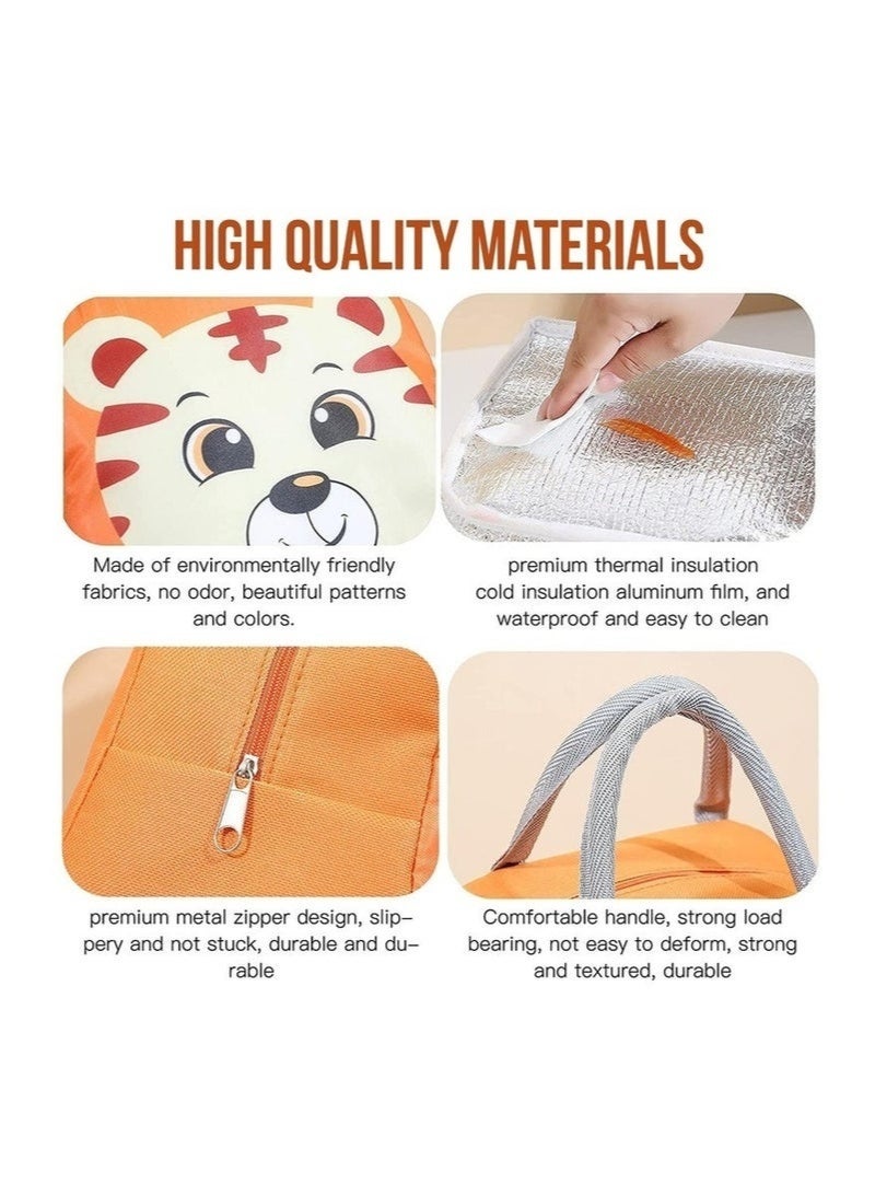 Insulated lunch bag for keeping things cool, children's lunch bag, portable thermal leakproof food organizer (23 x 14 x 19 cm), foldable waterproof bag, suitable for school, travel, picnics and beach (random shape) - Image 3