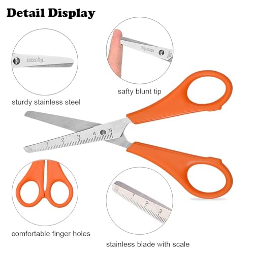 Ezzgol Scissors Bulk for Kids, EZZGOL 48 PACK 5” Safety Blunt Tip Student Scissors, 6 Assorted Colors Kid Craft Scissors for Cutting Regular Paper,Construction Paper,Cards - Image 3